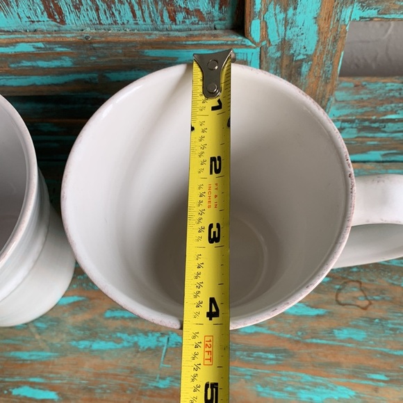 Pottery Barn Gabrielle Coffee Mugs Set of 2 Made in Portugal Neutral - Picture 3 of 8